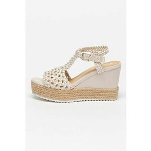 Sandale-espadrile wedge cu aspect impletit imagine