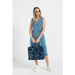 Rochie midi de denim - fara maneci imagine