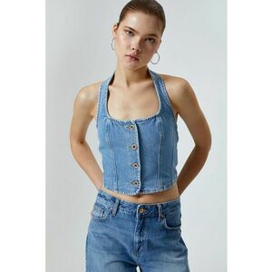 Top halter de denim imagine