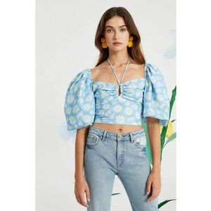 Bluza crop cu imprimeu floral imagine