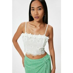 Top crop cu broderii imagine