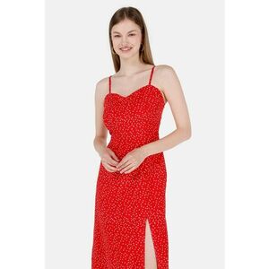 Rochie midi cu croiala dreapta si slit lateral imagine