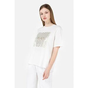 Tricou regular fit cu imprimeu abstract si text imagine