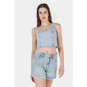 Top crop din denim imagine