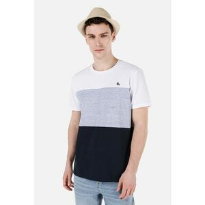 Tricou cu decolteu la baza gatului cu model colorblock imagine