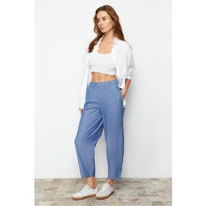 Pantaloni conici din chambray cu buzunare laterale imagine