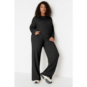 Set de bluza plus size striata si pantaloni ampli imagine