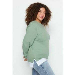 Bluza plus size din amestec de bumbac cu aspect 2in1 imagine