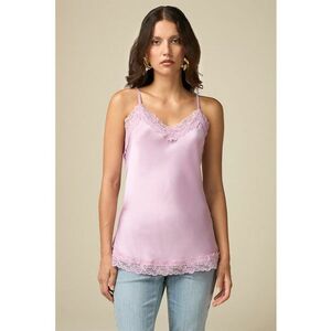 V-Neck Top cu aspect de satin imagine