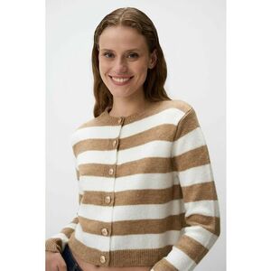 Cardigan crop cu model in dungi imagine