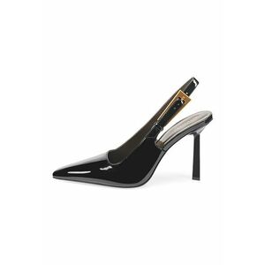 Pantofi slingback de piele cu aspect lacuit imagine