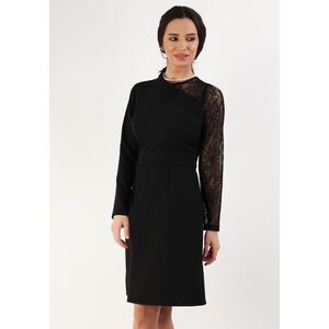 Rochie evazata cu volan la bust Negru 36 imagine