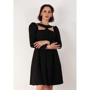 Rochie cu pliuri Negru 36 imagine