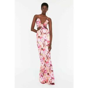 Rochie maxi cu model floral si decupaje laterale imagine