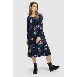 Rochie cu decolteu rotund si imprimeu floral imagine