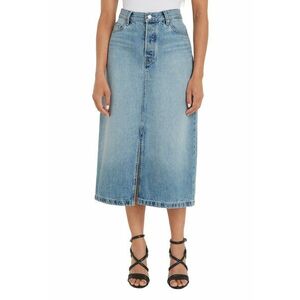 Fusta midi de denim cu slit frontal imagine