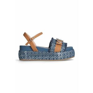 Sandale flatform cu insertii de denim imagine