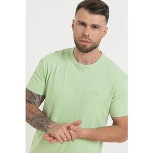 Tricou din amestec de bumbac organic si in cu decolteu la baza gatului imagine