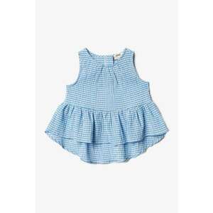 Top asimetric cu imprimeu gingham imagine