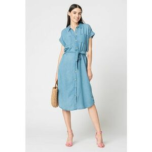 Rochie-camasa din Chambray cu buzunare aplicate pe piept Pema imagine