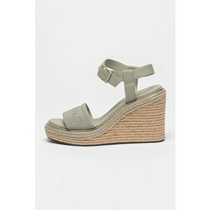 Sandale wedge cu garnituri de piele imagine