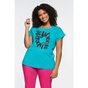 Tricou de bumbac cu imprimeu text imagine