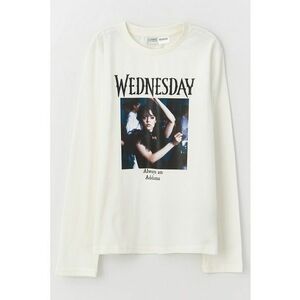 Bluza cu imprimeu tematic Wednesday imagine