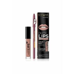 Set ruj lichid mat si creion contur Oh! My Lips 08 imagine