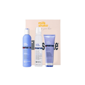 Kit pentru par blond Silver Shine Sampon 300 ml - Balsam 250 ml - Balsam spuma 200 ml imagine