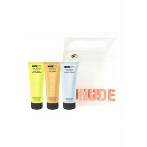 Set pentru Ingrijirea tenului sensibil - Citrus Skin Renewal - Gel demachiant pentru piele si ochi sensibili - 20 ml - Exfoliant iluminator facial - 20 ml - Crema de fata hidratanta ziua si noaptea - 20 ml - Geanta de cosmetice imagine