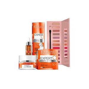 Set Eveline Expert C - Ser de noapte Expert C - 18 ml - Crema de fata Expert C Youth Activator 50+ - 50 ml - Paleta de farduri Angel Dream - 12 g imagine