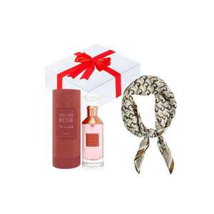 Set Essence&Shawl Apa de parfum Velvet Rose 100 ml + esarfa satinata + cutie cadou cu funda imagine