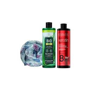 Set Sampon Keratin Colour Protection 8 in 1 400ml + Balsam de par Bio Organic Anti Caderea Parului cu Aloe - 400ml + Esarfa matase imagine