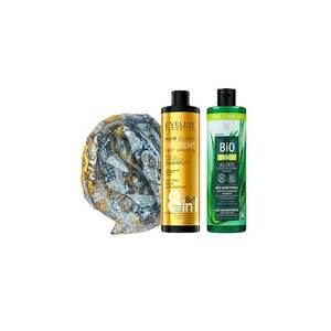 Set Sampon par Hair Clinic Oleo Expert Fast Growth 8 in 1 - 400 ml + Balsam de par Bio Organic Anti Caderea Parului cu Aloe - 400ml + Esarfa matase imagine