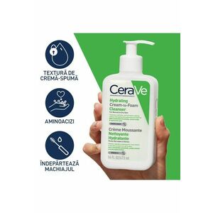 Crema de curatare spumanta si hidratanta pentru fata - cu ceramide si acid hialuronic - ten nomal-uscat - 473 ml imagine