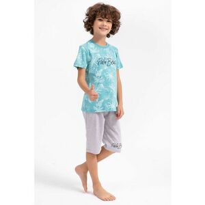 Pijama de bumbac cu model tropical imagine