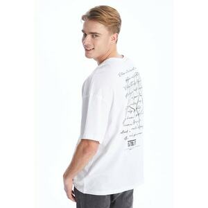 Tricou lejer din bumbac cu imprimeu text imagine