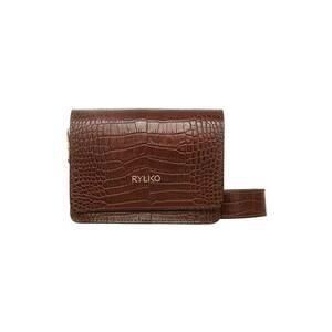 Geanta crossbody de piele cu aspect de piele de crocodil imagine