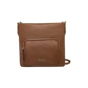 Geanta crossbody de piele cu buzunare exterioare imagine