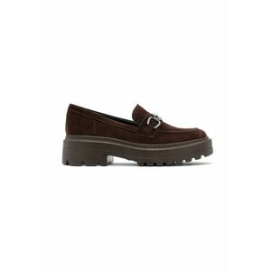 Pantofi loafer de piele intoarsa cu toc masiv imagine