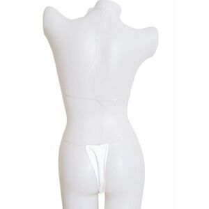 Costum de baie dama - 2 piese - imprimeu uni - bretele transparente - slip tanga - EFAYN RO imagine