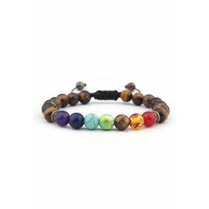 Bratara energetica creata manual - din roca vulcanica - 7Chakras - pietre semipretioase - unisex - reglabila - EFAYN imagine