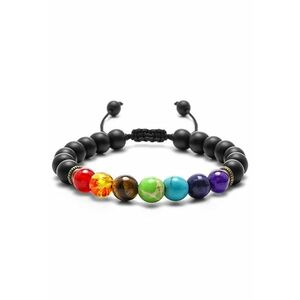 Bratara energetica creata manual - din roca vulcanica - 7Chakras - pietre semipretioase - unisex - reglabila - EFAYN imagine