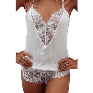 Lenjerie sexy body lejer - decolteu adanc transparent - pantalon scurt - EFAYN imagine