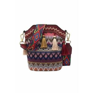 Geanta dama - ciucurei si broderie - model crossbody - piele sintetica - EFAYN imagine