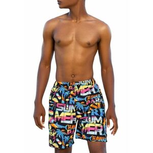 Pantaloni scurti de baie tip sort - barbati - model beach party - imprimeu summer surf - buzunar cu scai - uscare rapida - EFAYN imagine