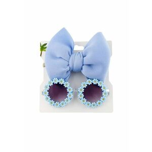 Set ochelari de soare pentru fetite cu funda supradimendionata pentru par - model floricele vesele - EFAYN imagine