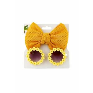 Set ochelari de soare pentru fetite cu funda supradimendionata pentru par - model floricele vesele - EFAYN imagine