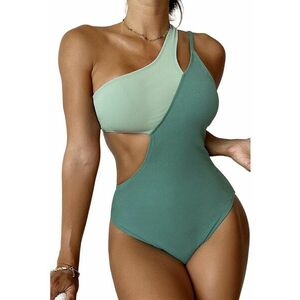 Costum de baie dama - o piesa - model green summer - prindere pe un umar - EFAYN imagine