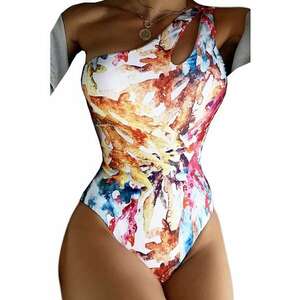 Costum de baie dama - o piesa - model happy summer wild splash - prindere fixa pe un umar - EFAYN imagine